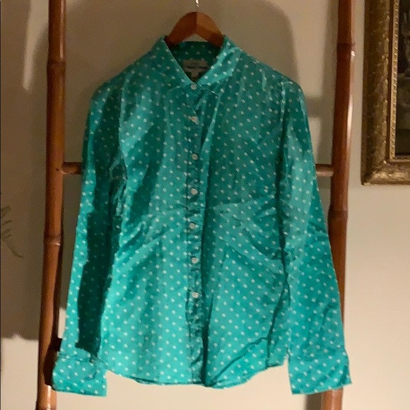 J.Crew Polka Dot Button-up Shirt, 100% Linen - SOLD - Picture 2 of 9